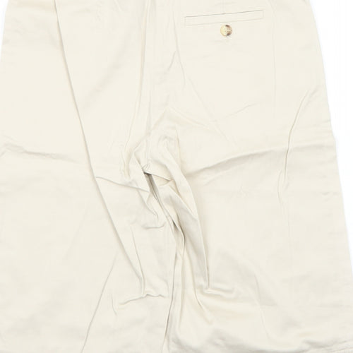 Laura Ashley Womens Beige Cotton Chino Shorts Size 12 Regular Zip