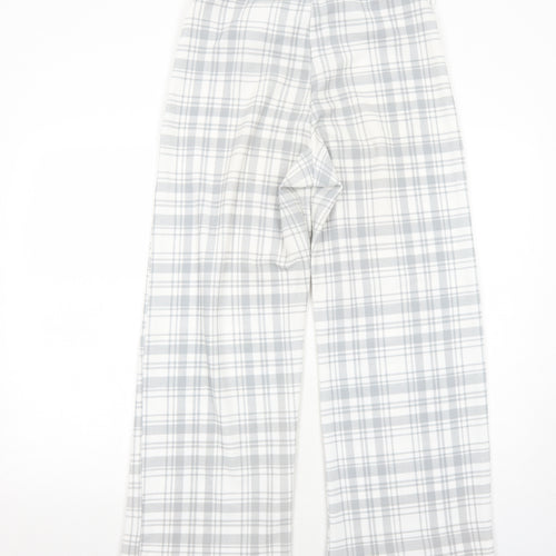 Boohoo Womens Grey Plaid Polyester Trousers Size 14 Regular