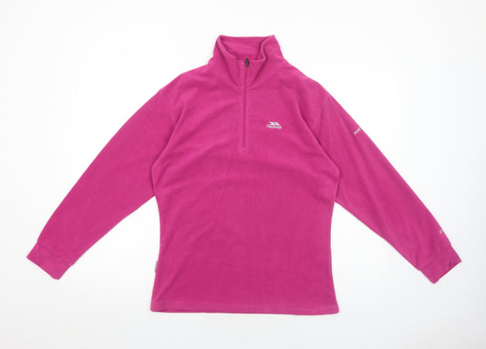 Trespass Womens Pink Polyester Pullover Sweatshirt Size M Zip