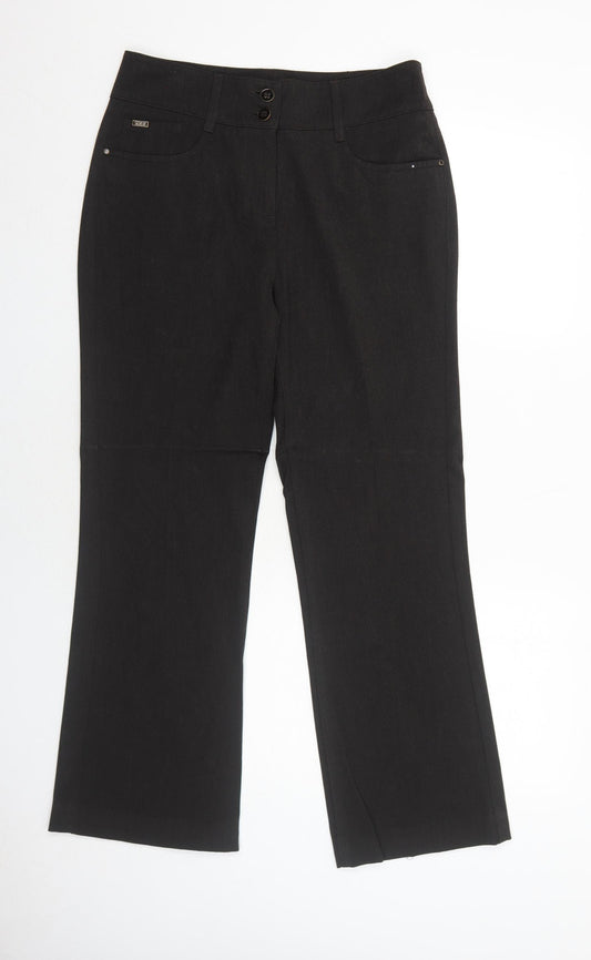 Per Una Womens Brown Polyester Trousers Size 10 Regular Zip
