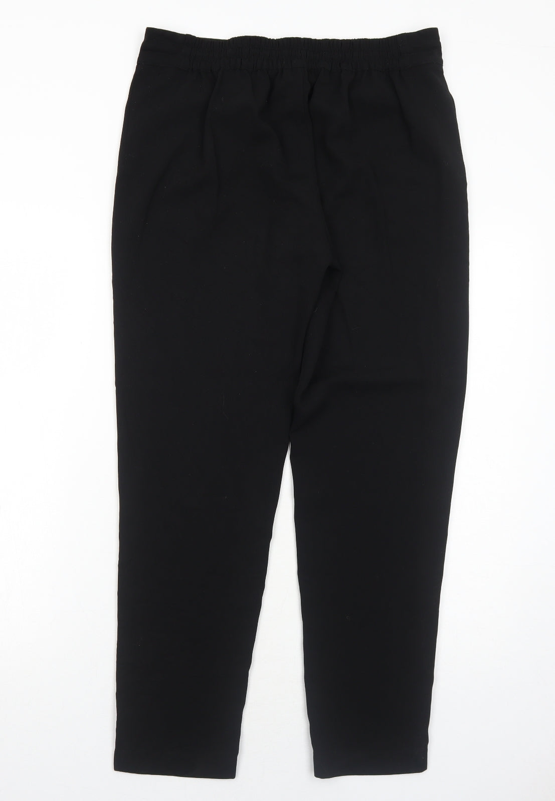 Oasis Womens Black Polyester Capri Trousers Size 10 Regular Drawstring
