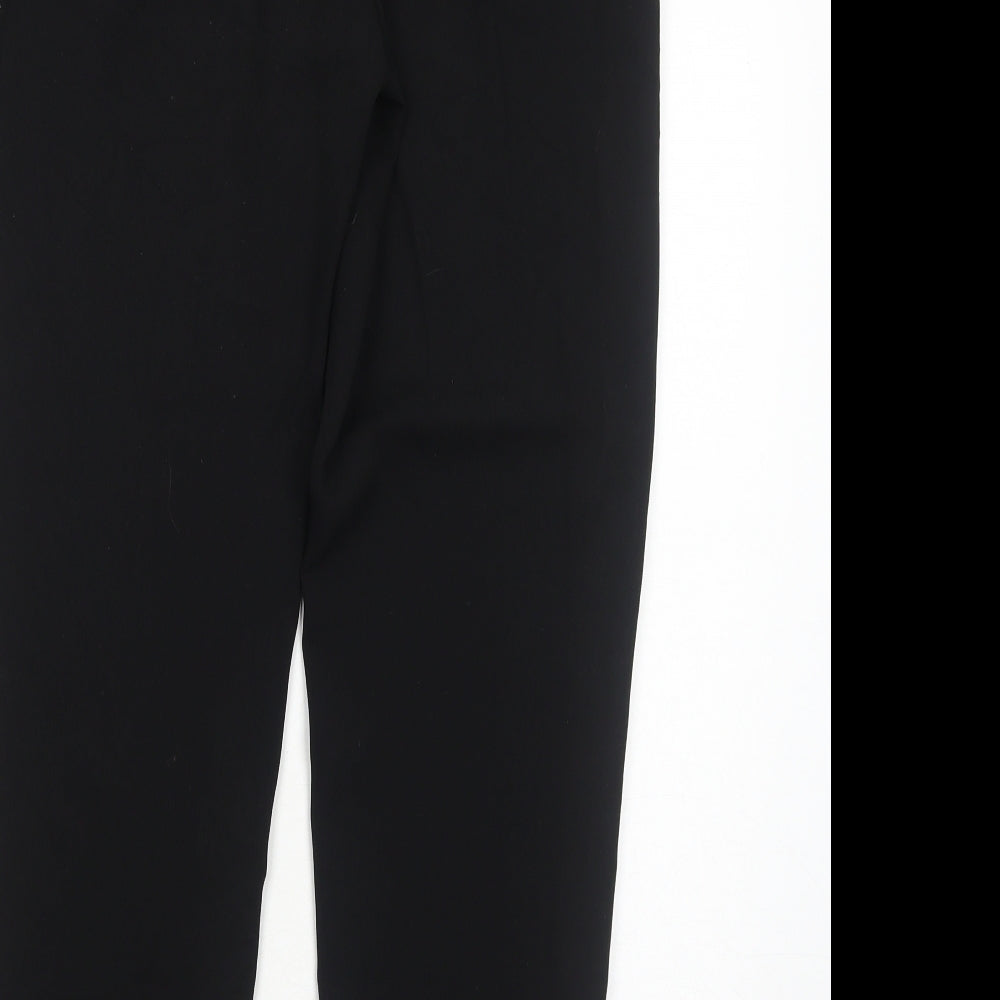 Oasis Womens Black Polyester Capri Trousers Size 10 Regular Drawstring