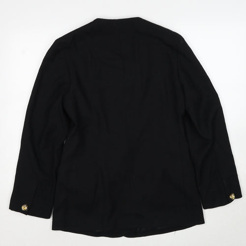 Made in U.K. Womens Black Jacket Blazer Size 12 Button