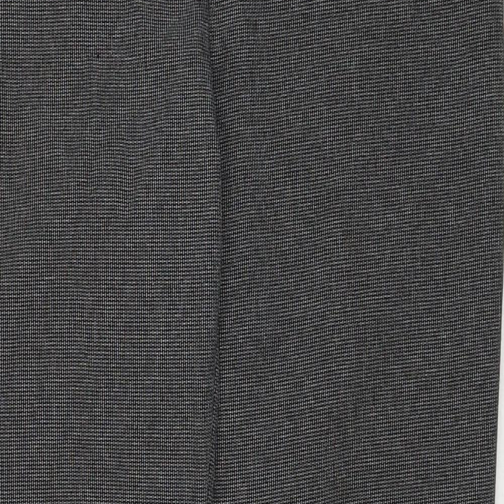 South Womens Black Polyester Trousers Size 8 Regular Zip