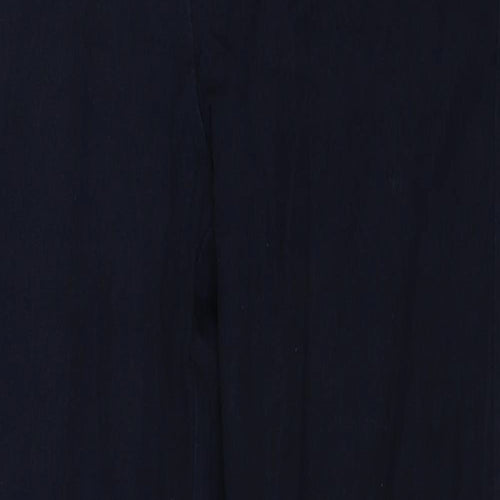 Marks and Spencer Womens Blue Viscose Trousers Size 10 Regular Zip