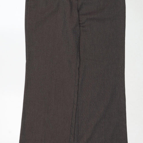 NEXT Womens Brown Polyester Trousers Size 14 Regular Zip