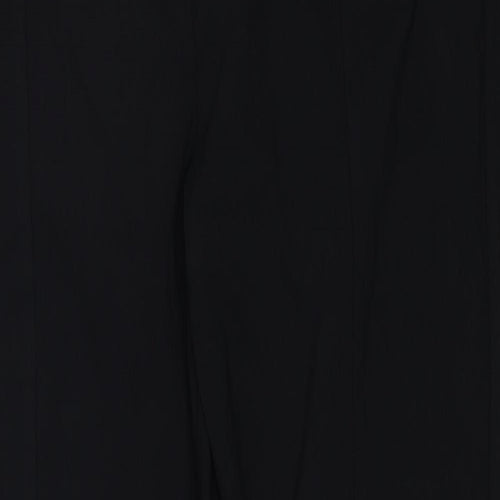Bonmarché Womens Black Viscose Trousers Size 16 Regular Zip