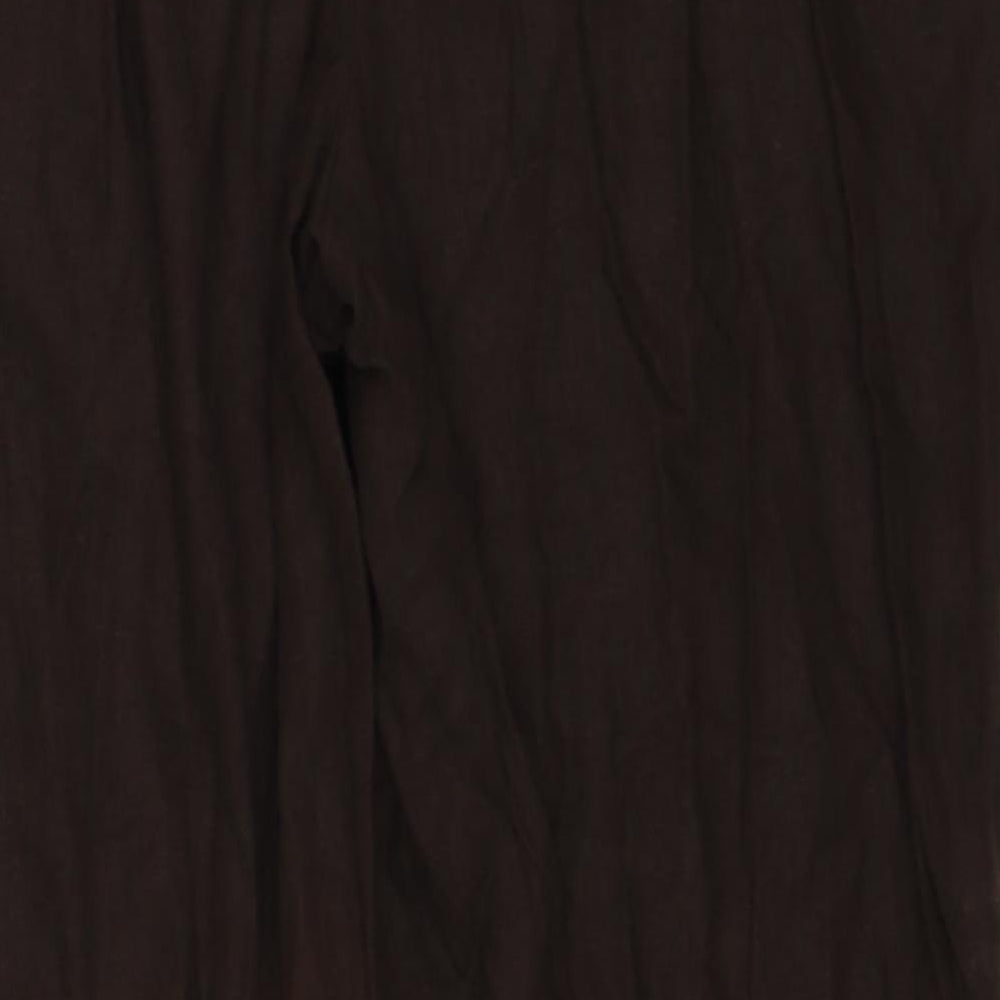 Marks and Spencer Womens Brown Linen Trousers Size 14 Regular Zip
