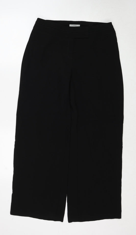 Marks and Spencer Womens Black Polyester Trousers Size 12 Regular Zip