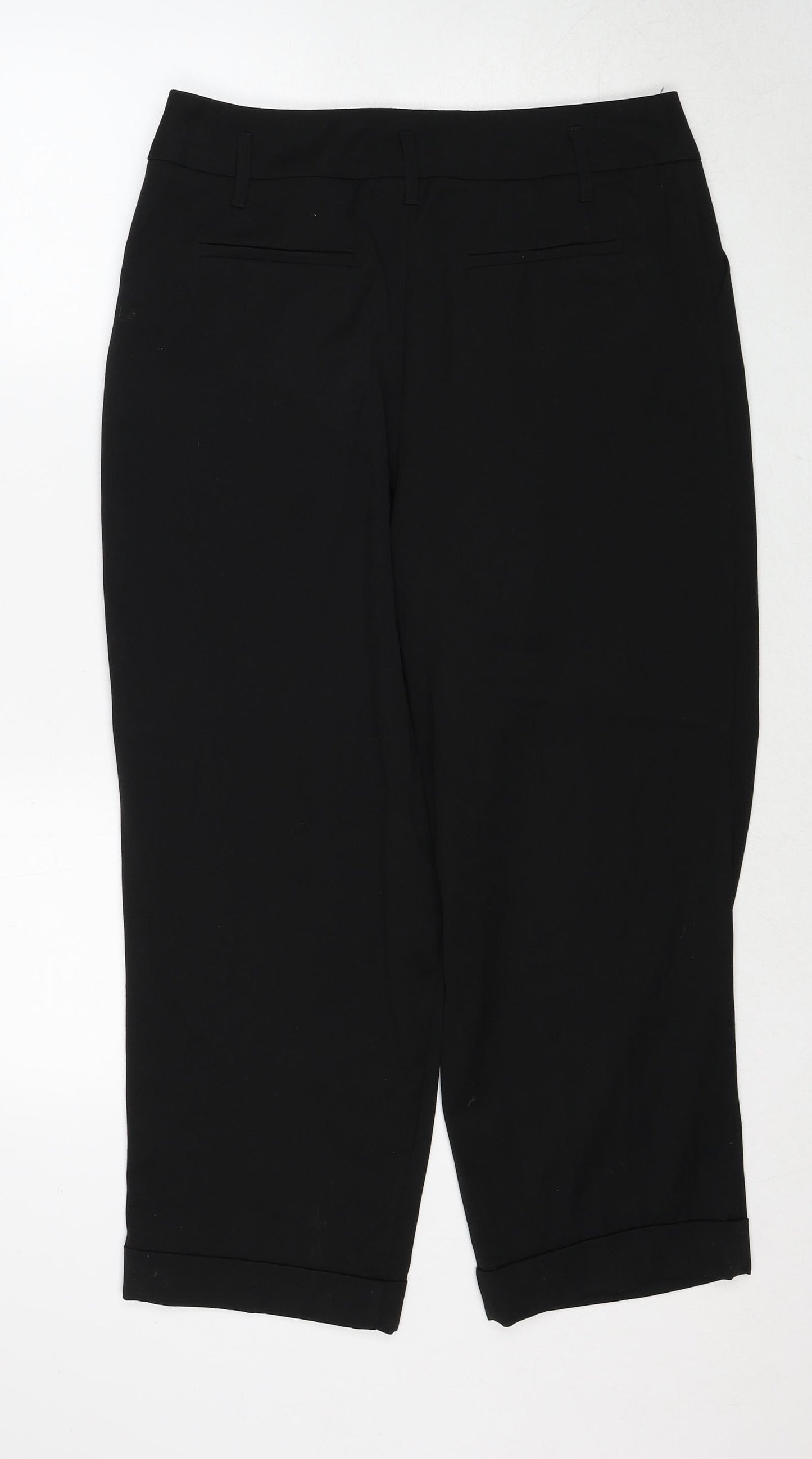 Warehouse Womens Black Polyester Trousers Size 16 Regular Zip