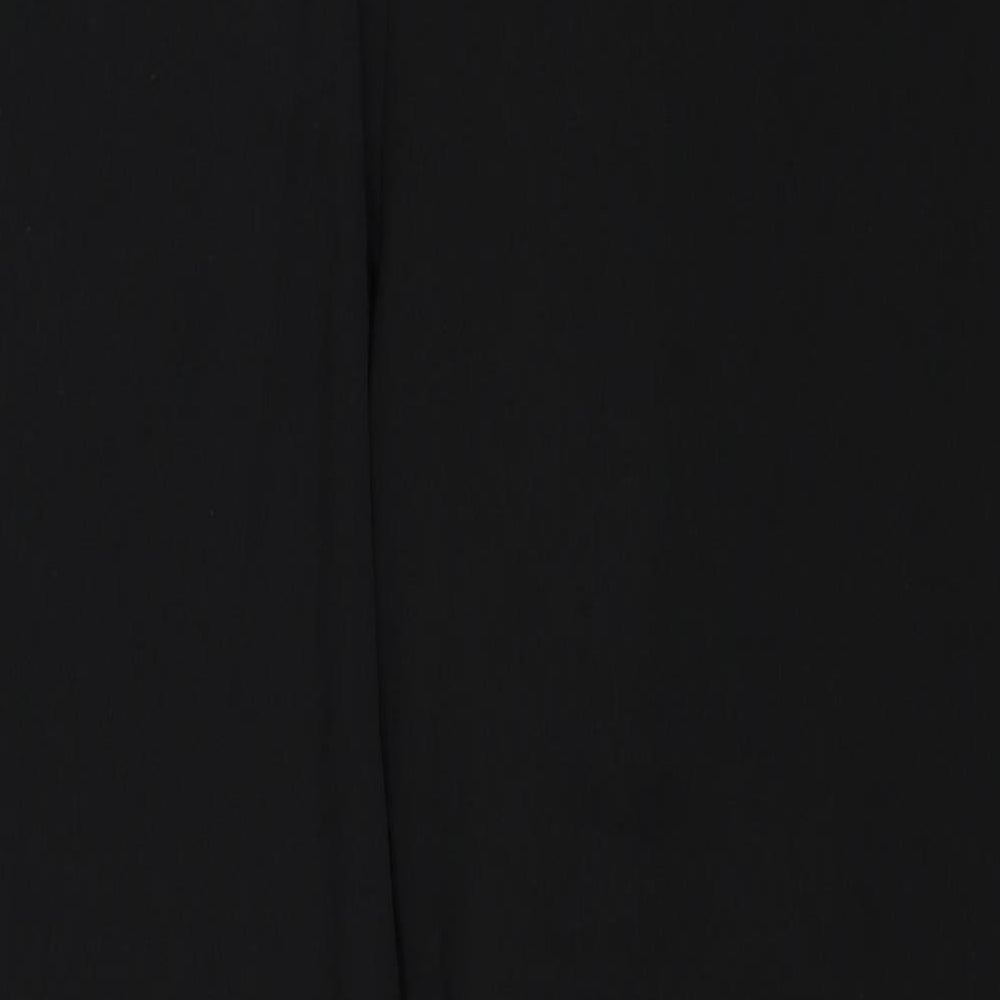 Warehouse Womens Black Polyester Trousers Size 16 Regular Zip