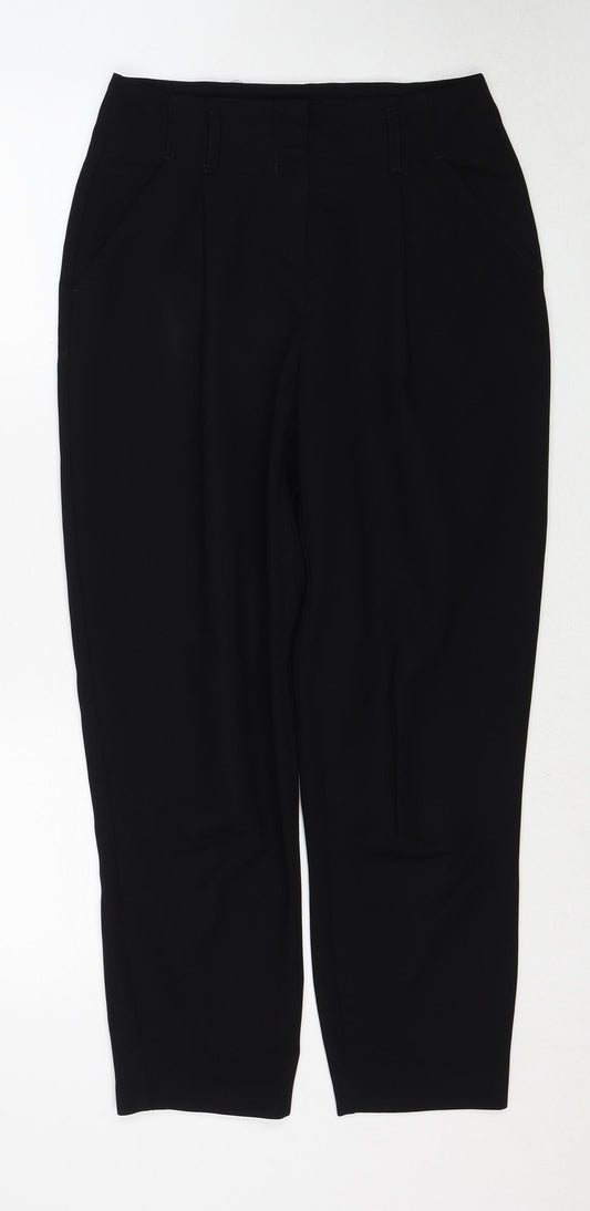 New Look Womens Black Polyester Trousers Size 8 Regular Zip