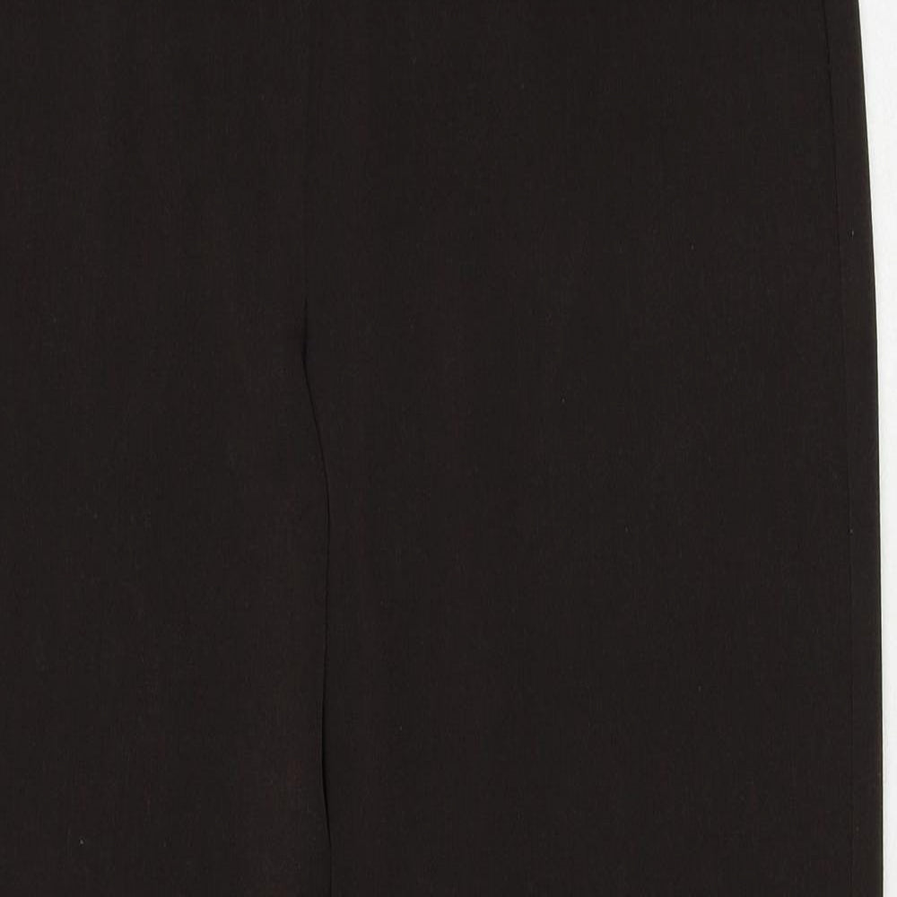 Editions Womens Brown Polyester Trousers Size 14 Regular Zip