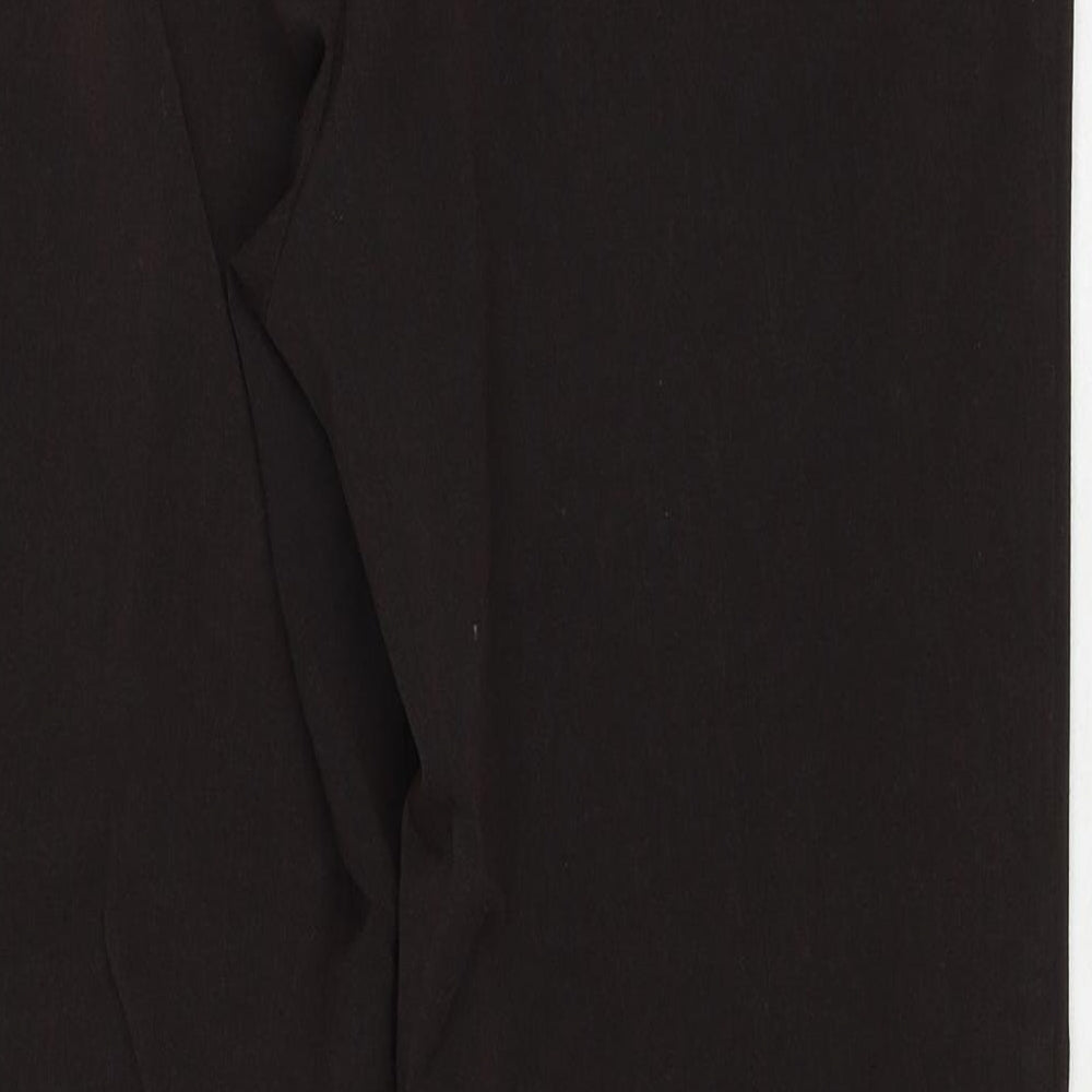 Editions Womens Brown Polyester Trousers Size 14 Regular Zip