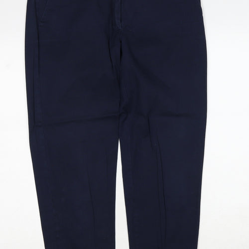 Domina Womens Blue Cotton Trousers Size 12 Regular Zip