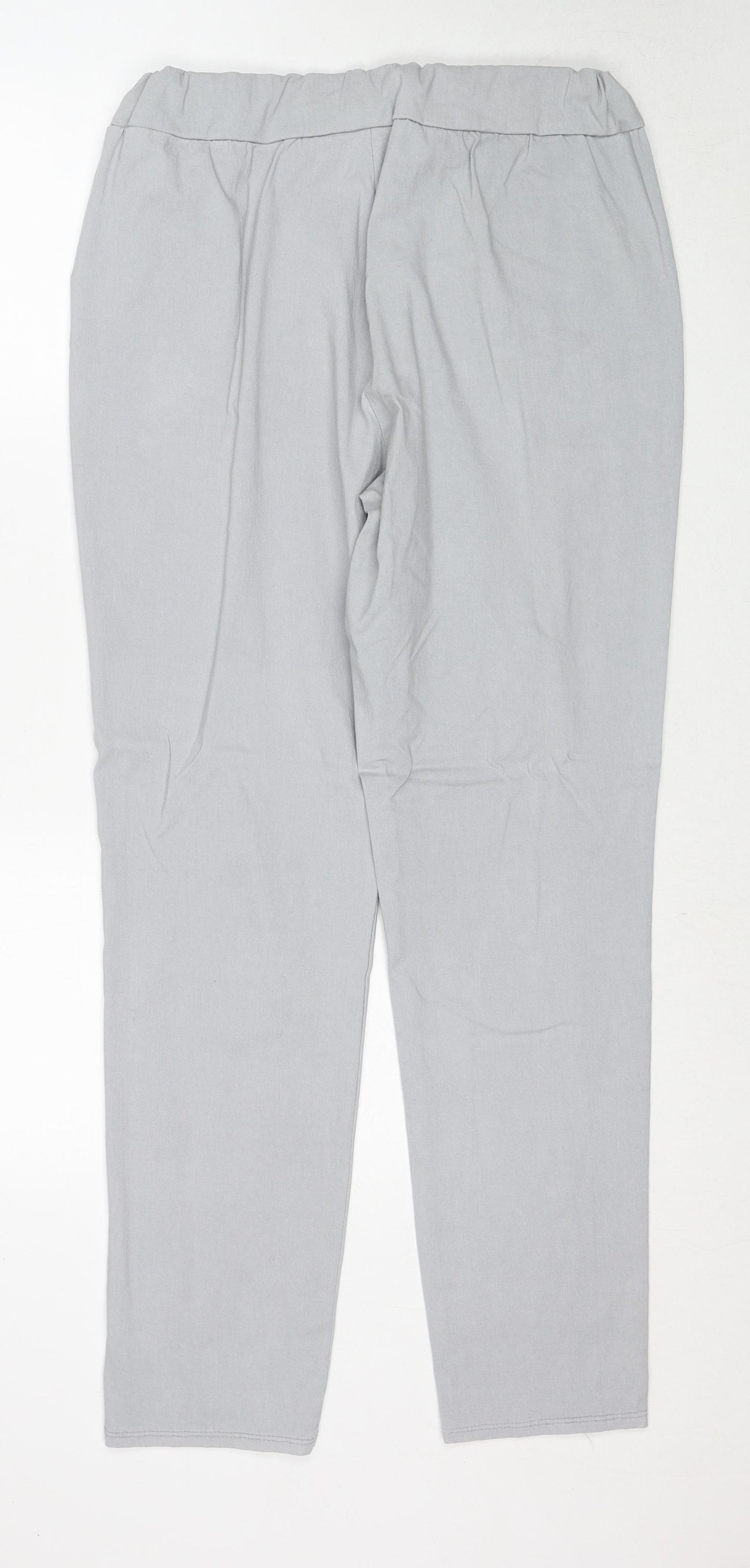 Tilletti Womens Grey Viscose Jogger Trousers Size L Regular Drawstring