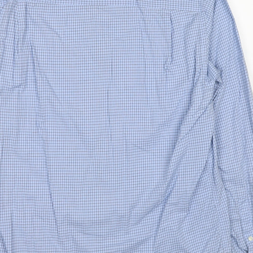Gap Mens Blue Check Cotton Button-Up Size M Collared Button