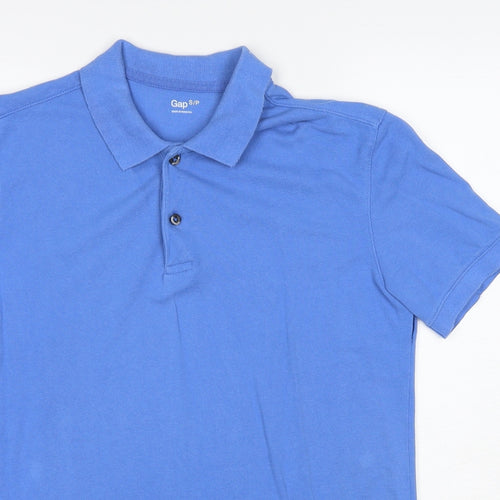 Gap Mens Blue Cotton Polo Size S Collared Button