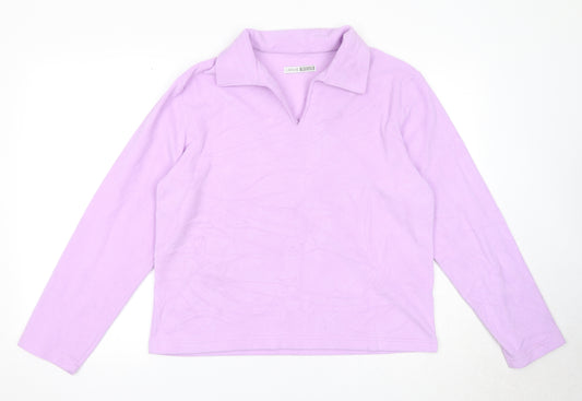 Casual Wear Womens Purple Polyester Pullover Sweatshirt Size 14 Pullover - Size 14-16