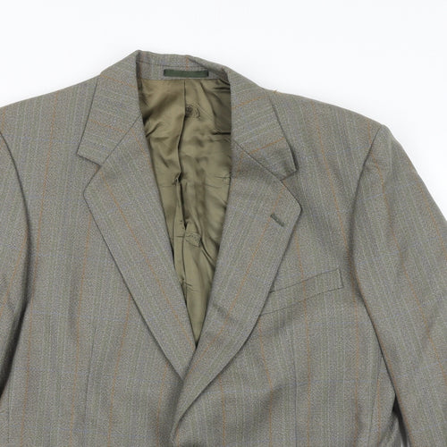 Magee Mens Grey Striped Wool Jacket Suit Jacket Size 41 Regular