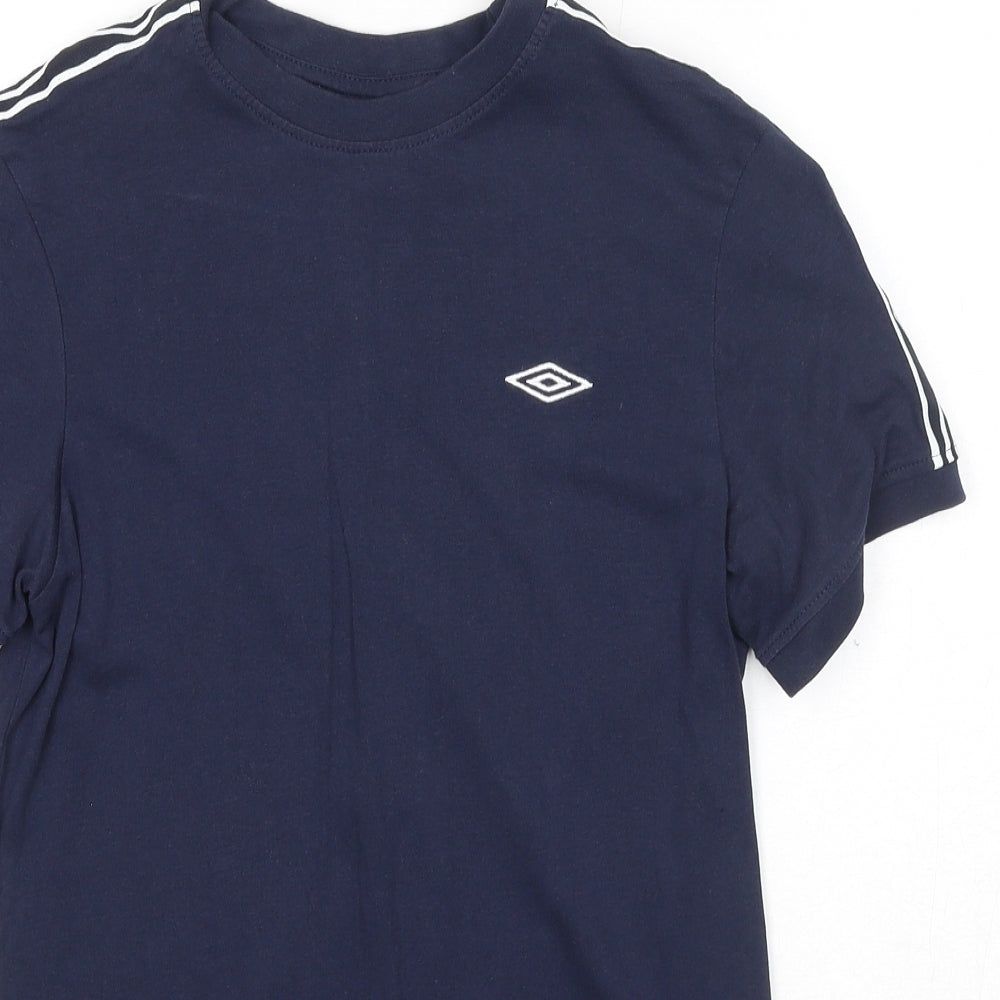 Umbro Boys Blue Cotton Pullover T-Shirt Size 11-12 Years Crew Neck Pullover