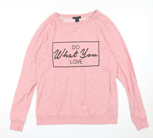 Amisu Womens Pink Cotton Pullover Sweatshirt Size S Pullover - Do What You Love
