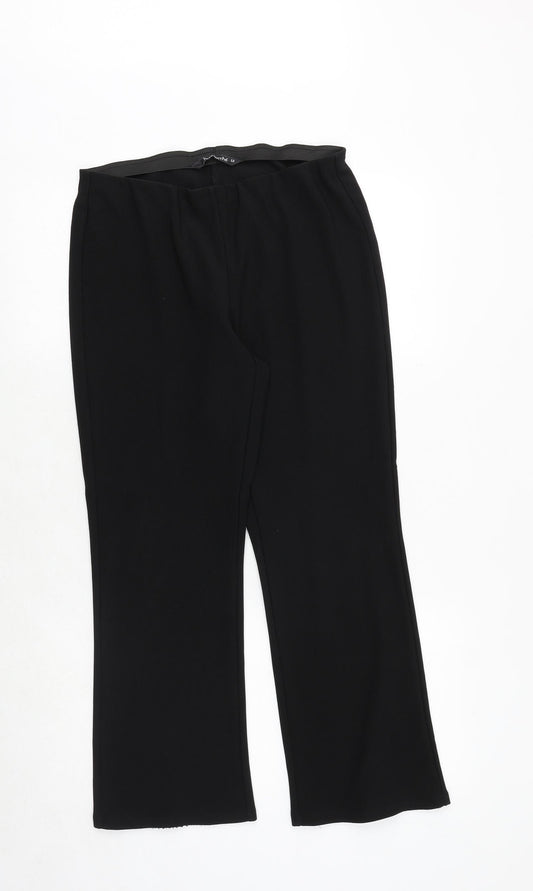 Bonmarché Womens Black Polyester Trousers Size 12 Regular