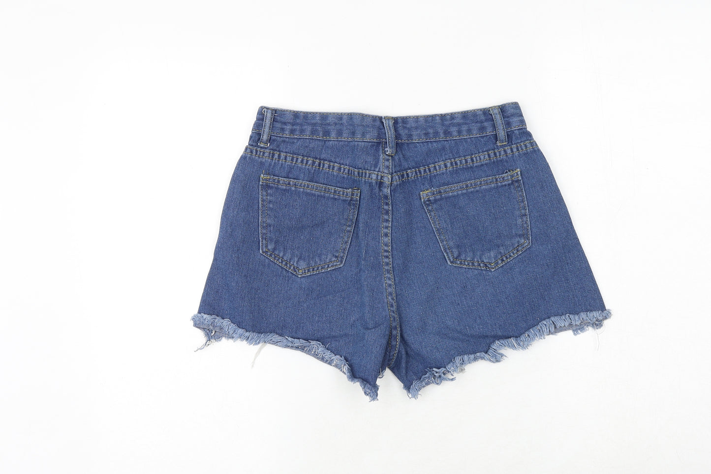 Jeans Womens Blue Cotton Cut-Off Shorts Size M Regular Zip