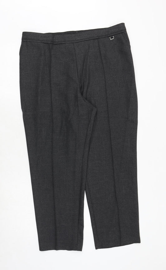Marks and Spencer Womens Grey Polyester Trousers Size 18 Regular