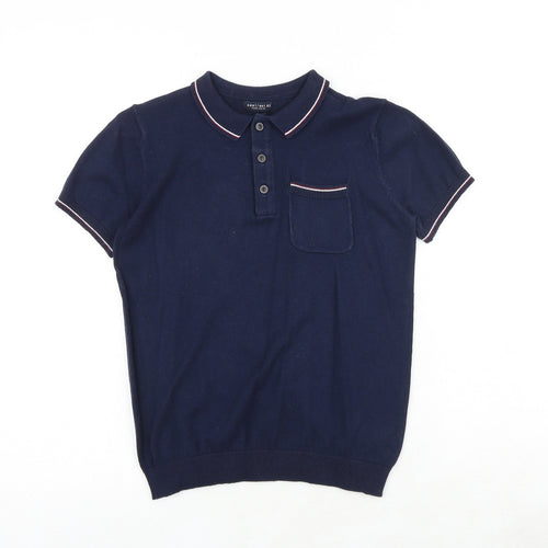 NEXT Boys Blue Cotton Pullover Polo Size 9 Years Collared Button