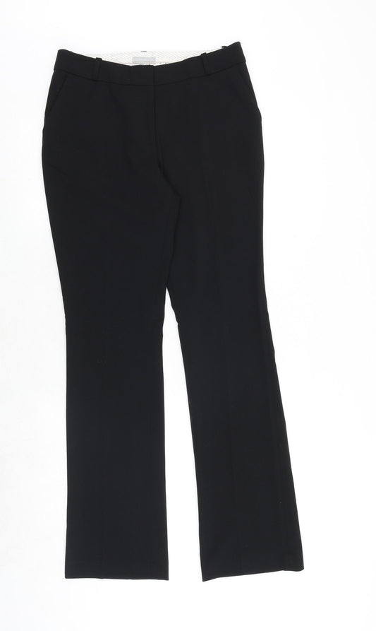 H&M Womens Black Polyester Dress Pants Trousers Size 10 Regular Zip