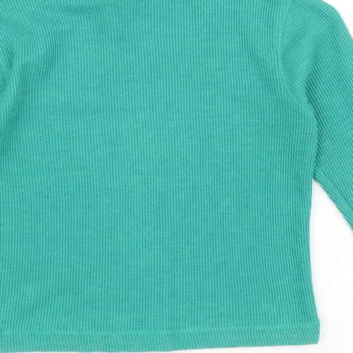 Shaw White Boys Green Cotton Pullover T-Shirt Size XS Round Neck Pullover - Textured Skateboard