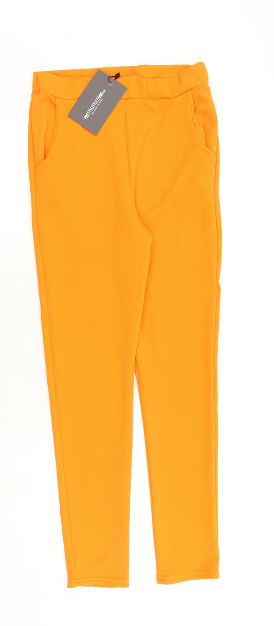 Pretty Lady Womens Orange Polyester Trousers Size 10 Regular