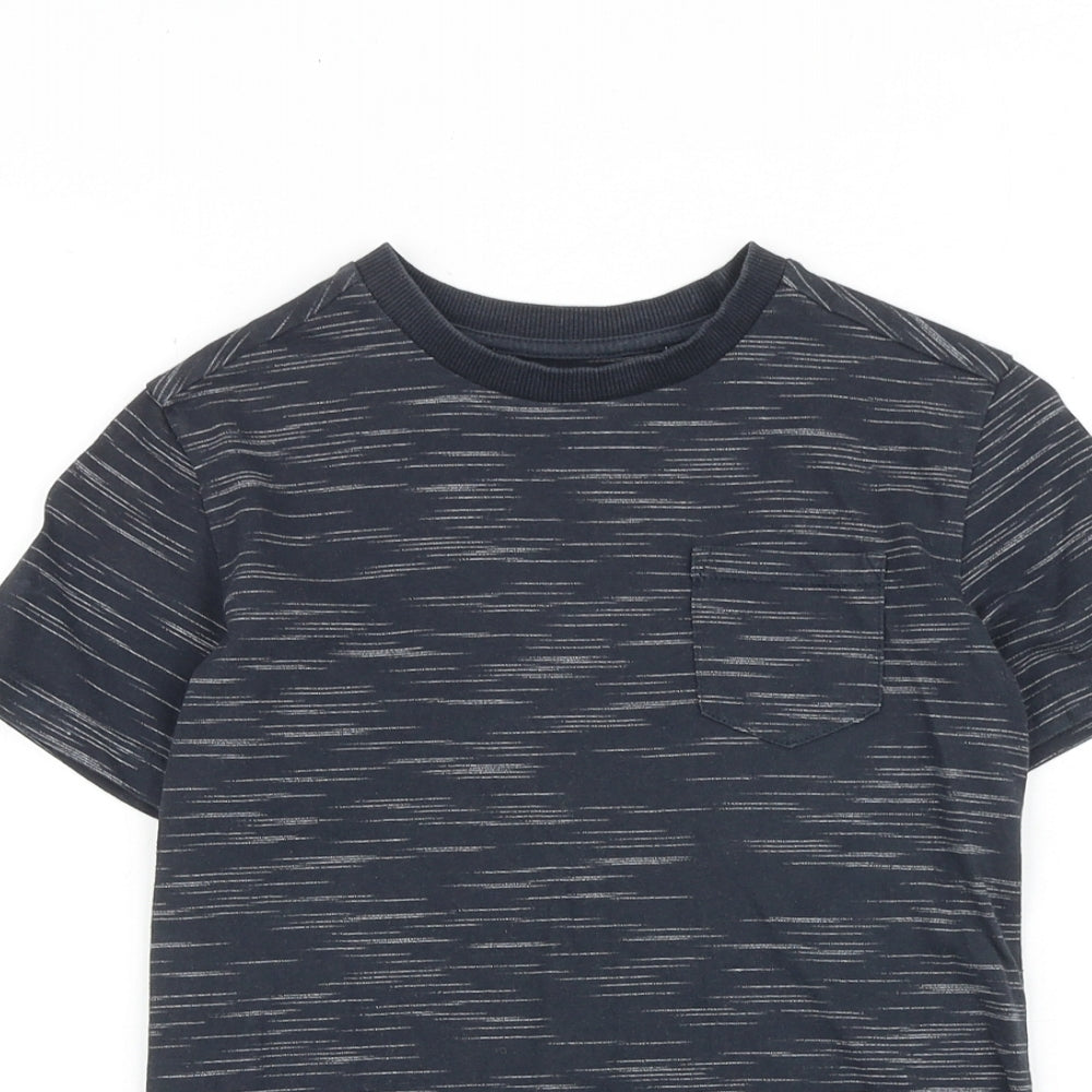 NEXT Boys Grey Geometric Cotton Pullover T-Shirt Size 6 Years Crew Neck Pullover