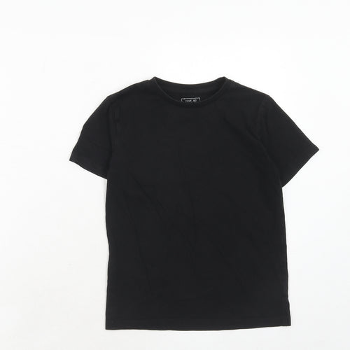 NEXT Boys Black Cotton Basic T-Shirt Size 8 Years Round Neck Pullover