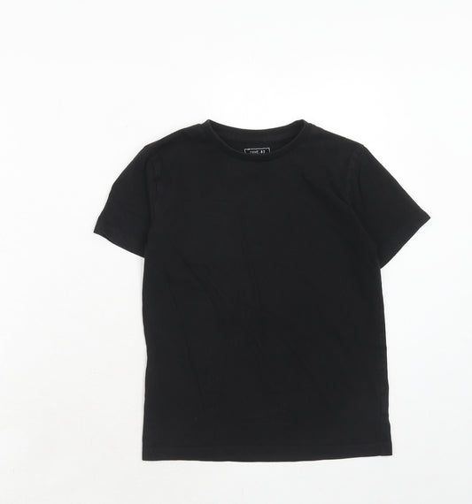 NEXT Boys Black Cotton Basic T-Shirt Size 8 Years Round Neck Pullover