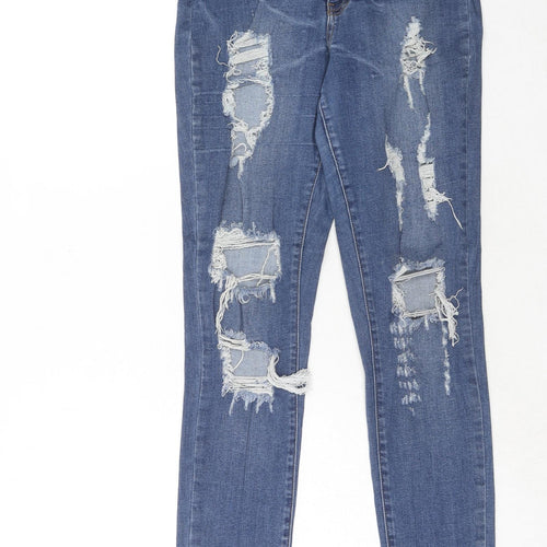 Fashion Nova Womens Blue Cotton Skinny Jeans Size 28 in Regular Zip