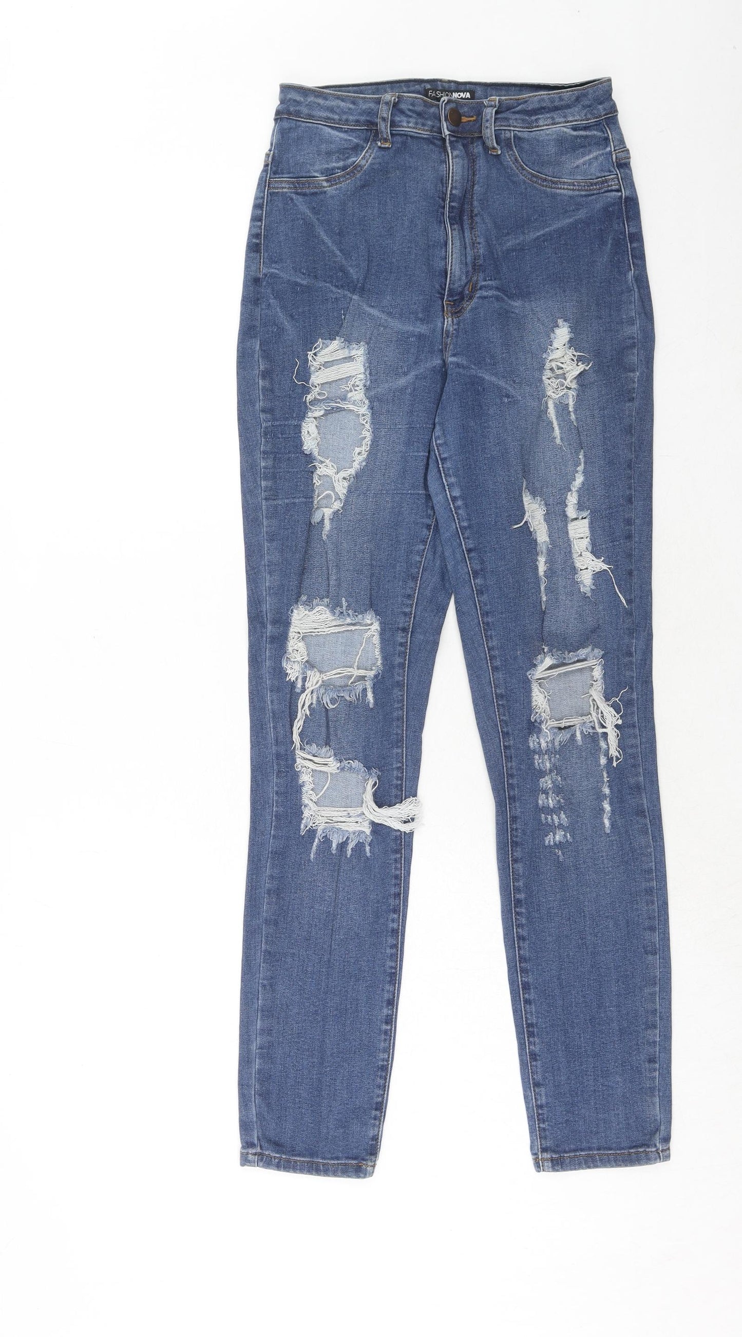 Fashion Nova Womens Blue Cotton Skinny Jeans Size 28 in Regular Zip