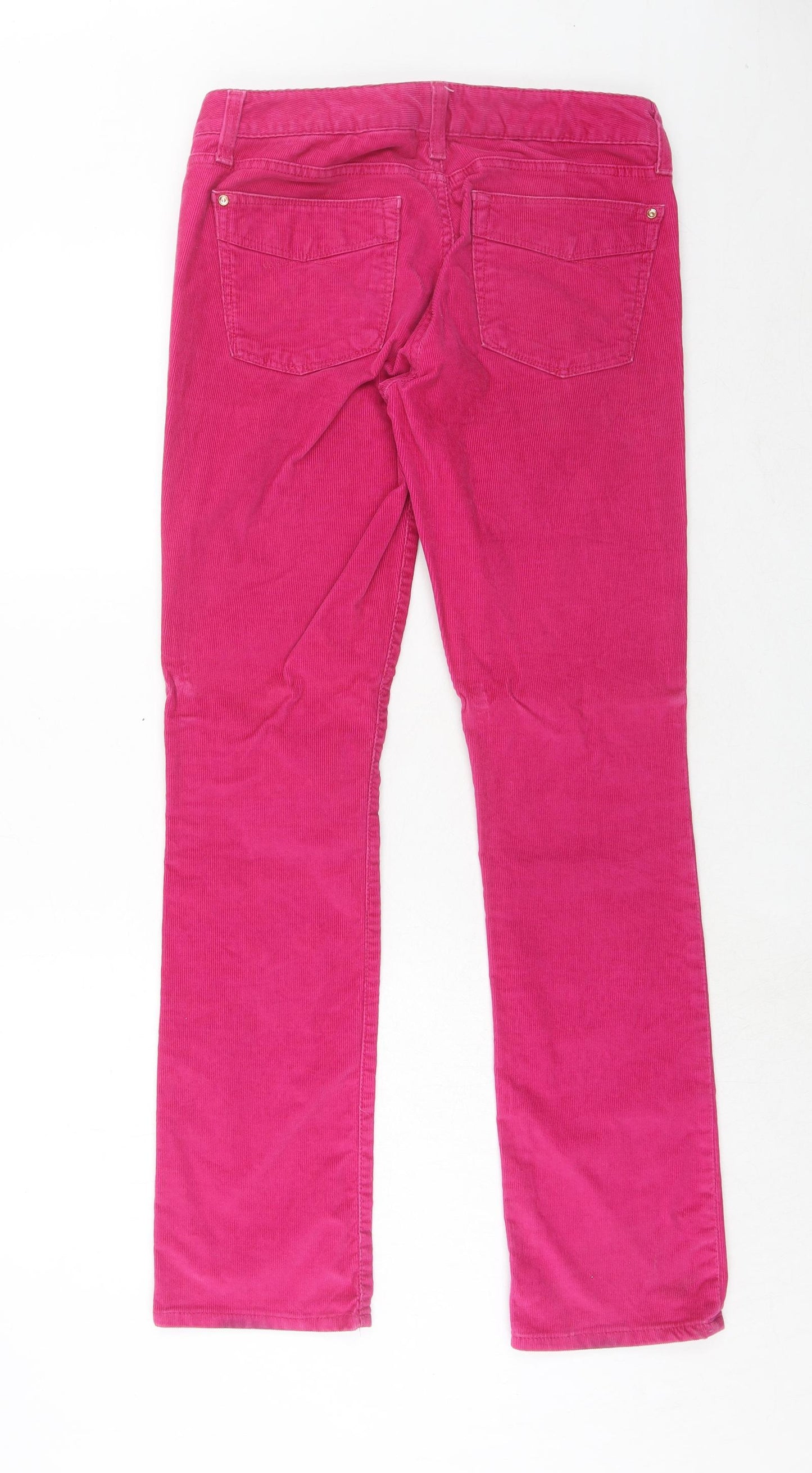 Gap Womens Pink Herringbone Cotton Trousers Size 28 in Regular Zip