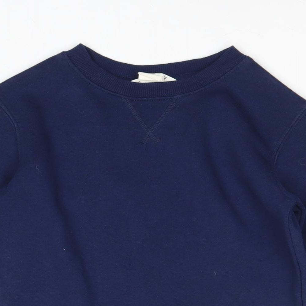 H&M Boys Blue Cotton Pullover Sweatshirt Size 3-4 Years Pullover