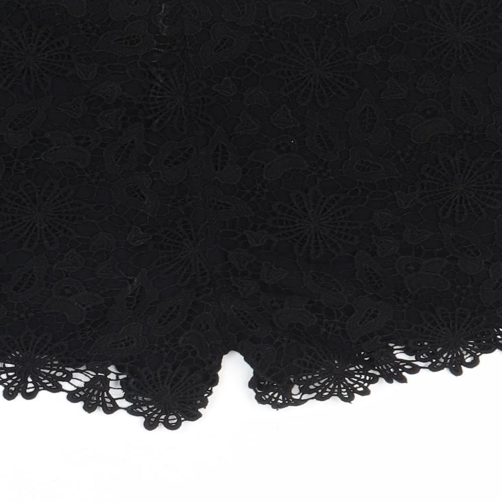 Zara Womens Black Cotton Basic Shorts Size XS Regular Zip