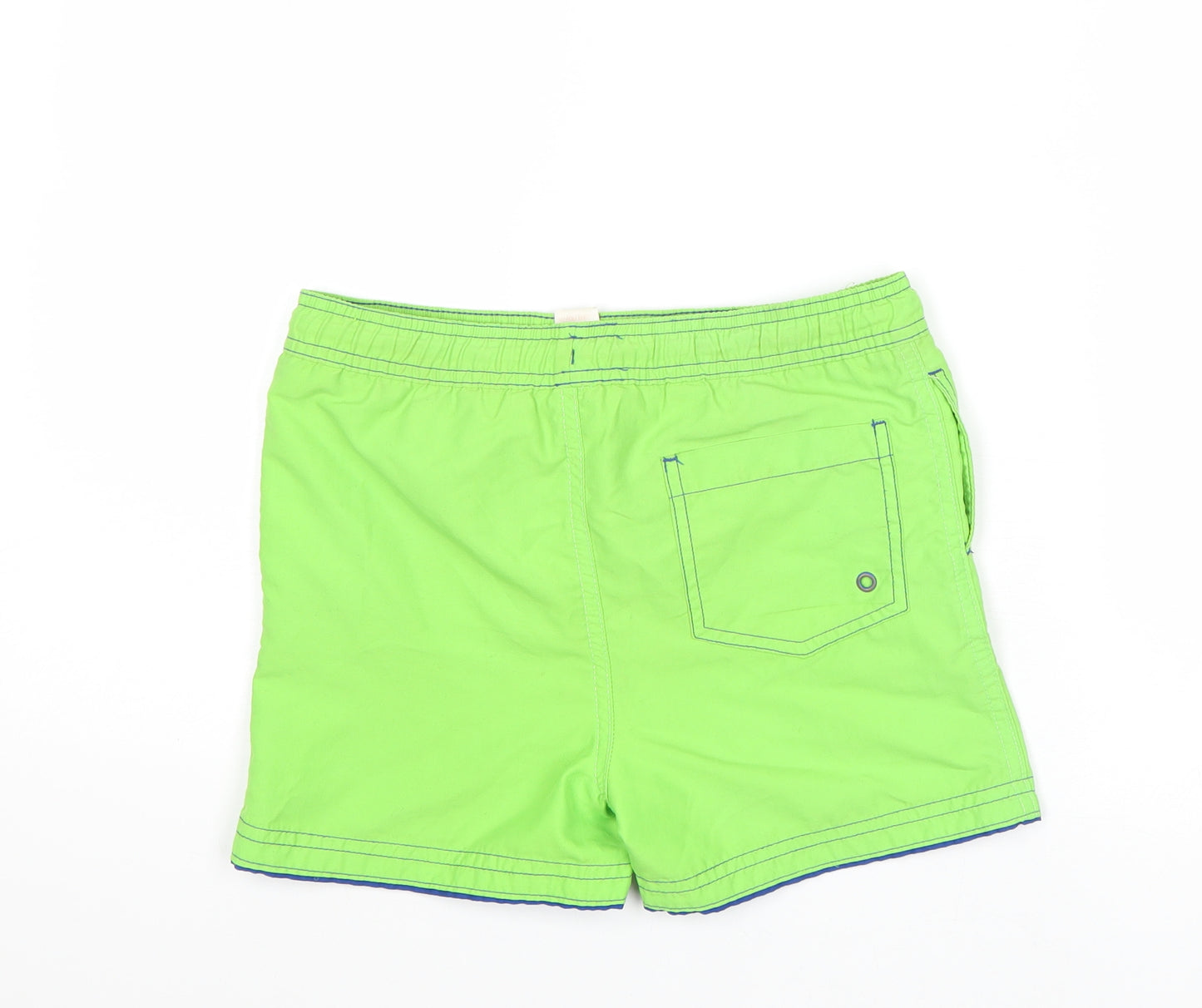 NEXT Boys Green Polyester Sweat Shorts Size 7-8 Years Regular Drawstring
