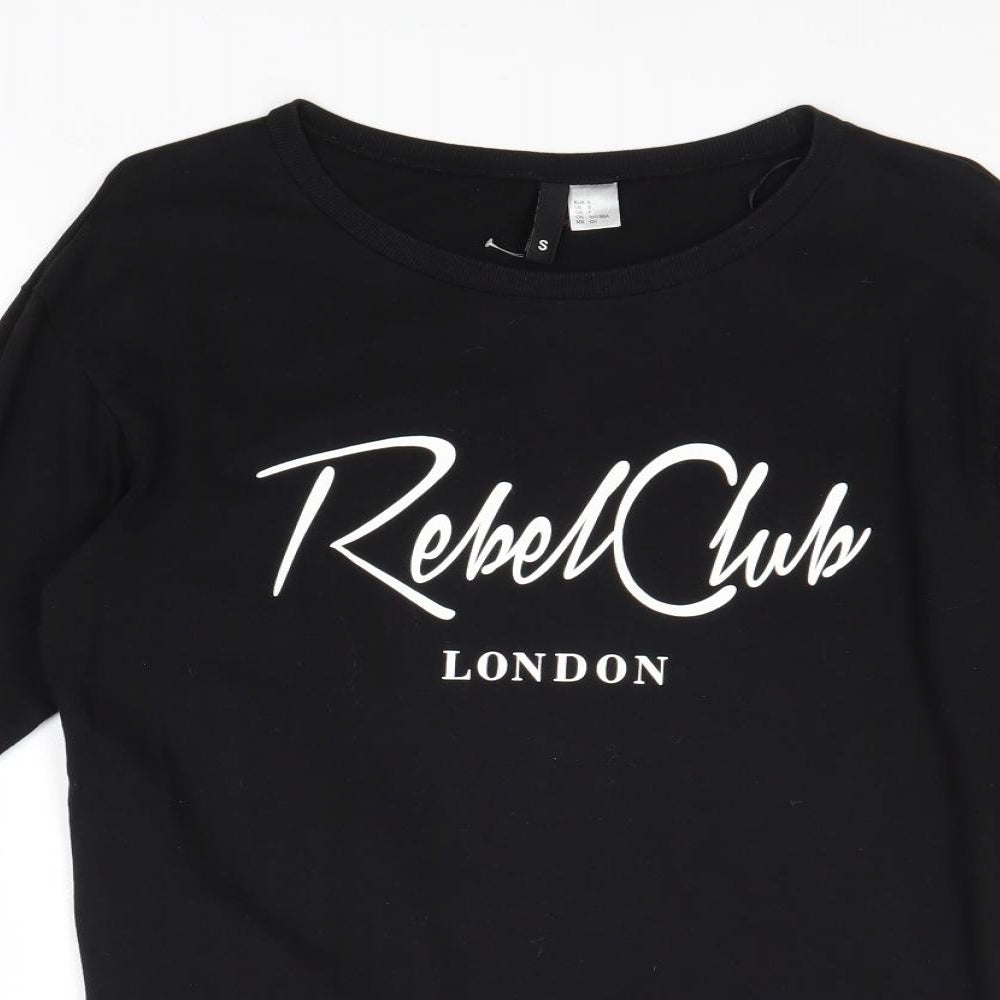 Divided by H&M Womens Black Cotton Pullover Sweatshirt Size S Pullover - Rebel Club London