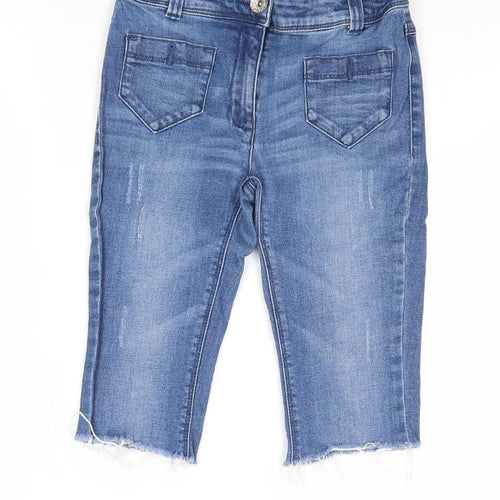 NEXT Girls Blue Cotton Cropped Jeans Size 9 Years Regular Zip
