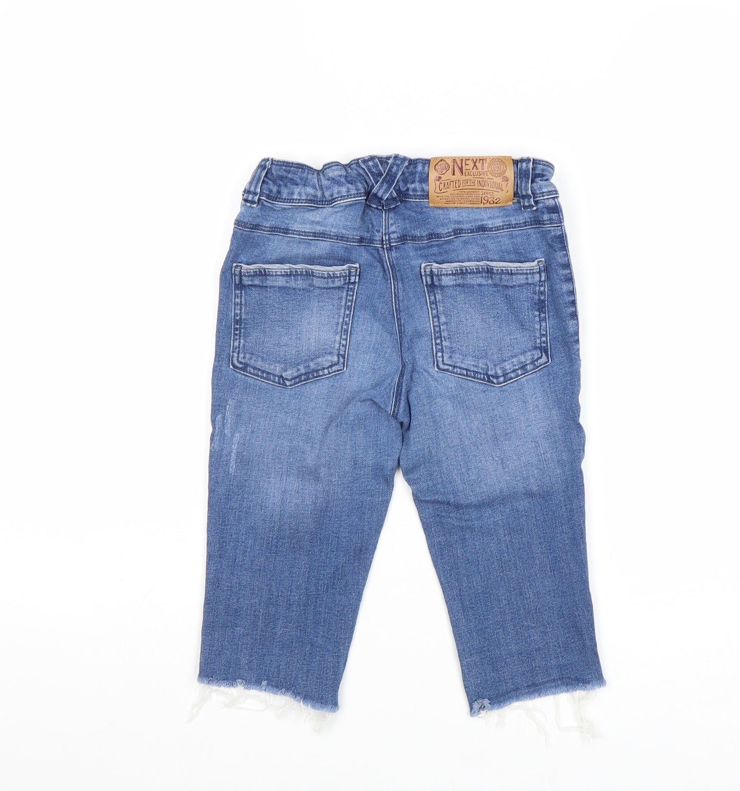 NEXT Girls Blue Cotton Cropped Jeans Size 9 Years Regular Zip