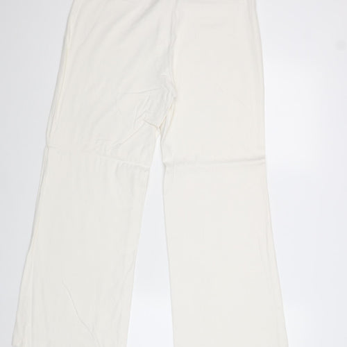 Dorothy Perkins Womens White Polyester Trousers Size 14 Regular Zip