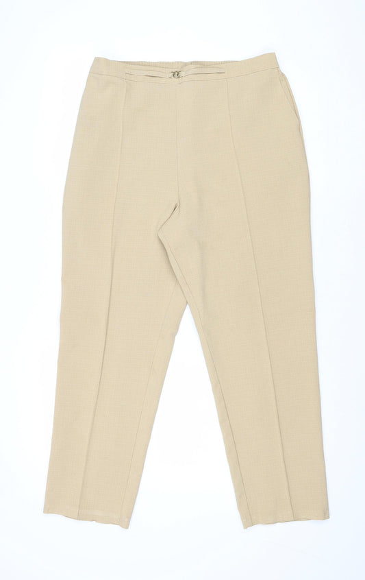 Marks and Spencer Womens Beige Polyester Capri Trousers Size 18 Regular
