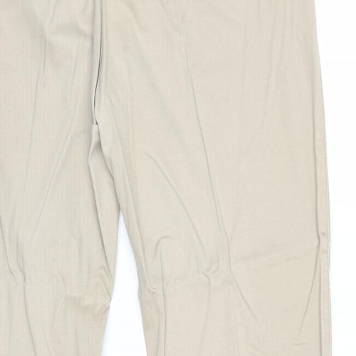 Armando Mens Beige Cotton Trousers Size 34 in Regular Zip