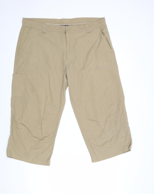 Watsons Mens Beige Cotton Cropped Trousers Size XL Regular Zip