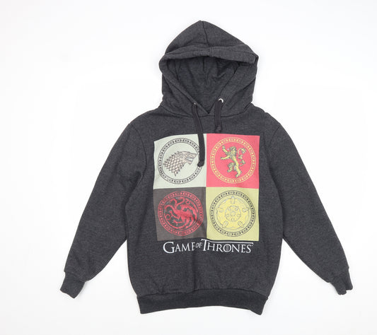 Game Of Thrones Womens Grey Cotton Pullover Hoodie Size 8 Pullover